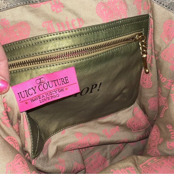 SOLD Vintage Pink Juicy Couture Tote Bag Purse Terry Cloth Preloved Palm Tree - Picture 5 of 14